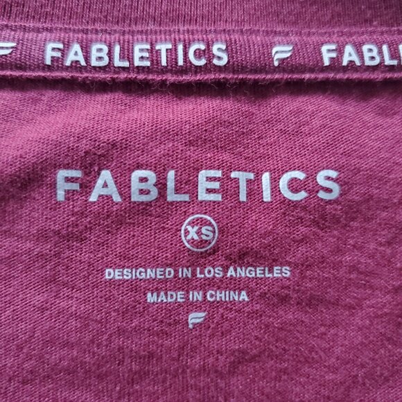 Fabletics 100% Cotton Front-Twist Tee Merlot Red Color XS/4 - Picture 4 of 8